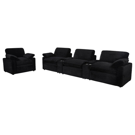Collins Black Upholstered Power Recliner Chair - Ornate Home