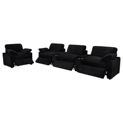 Collins Black Upholstered Power Recliner Chair - Ornate Home
