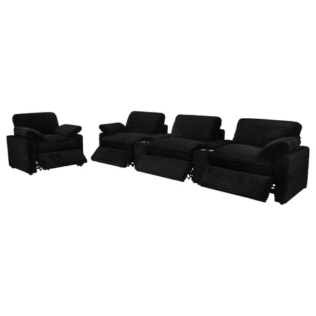 Collins Black Upholstered Power Recliner Chair - Ornate Home