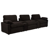 Collins Chocolate Brown 5-Piece Power Reclining Home Theater Seating - Ornate Home
