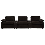 Collins Chocolate Brown 5-Piece Power Reclining Home Theater Seating - Ornate Home