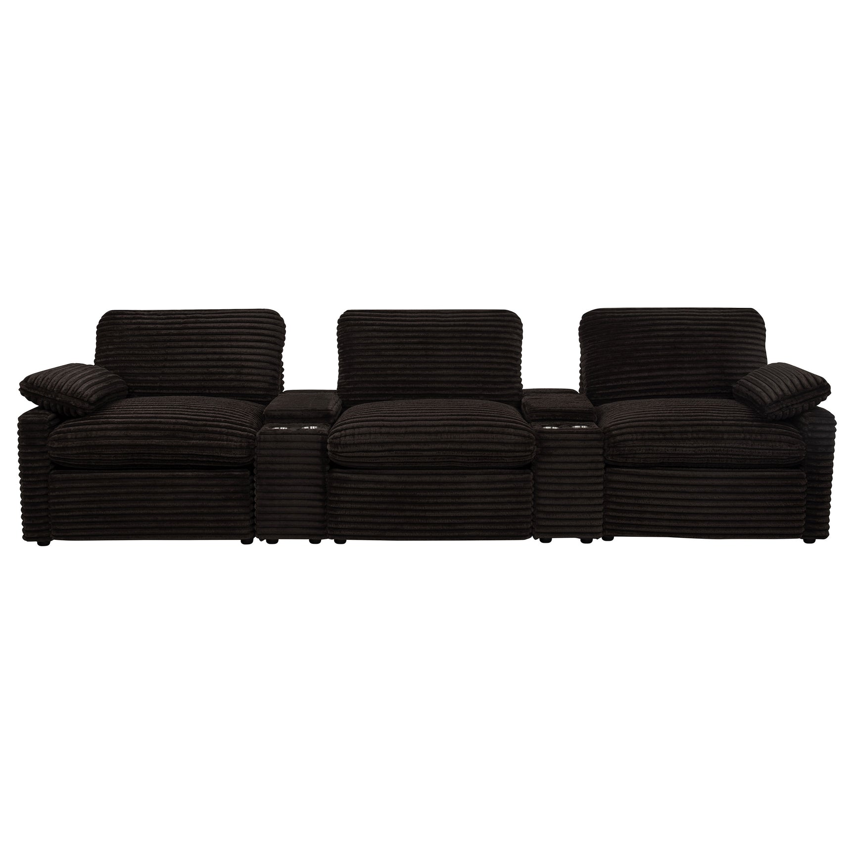 Collins Chocolate Brown 5-Piece Power Reclining Home Theater Seating - Ornate Home