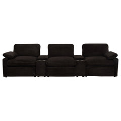 Collins Chocolate Brown 5-Piece Power Reclining Home Theater Seating - Ornate Home