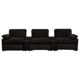 Collins Chocolate Brown 5-Piece Power Reclining Home Theater Seating - Ornate Home
