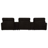 Collins Chocolate Brown 5-Piece Power Reclining Home Theater Seating - Ornate Home