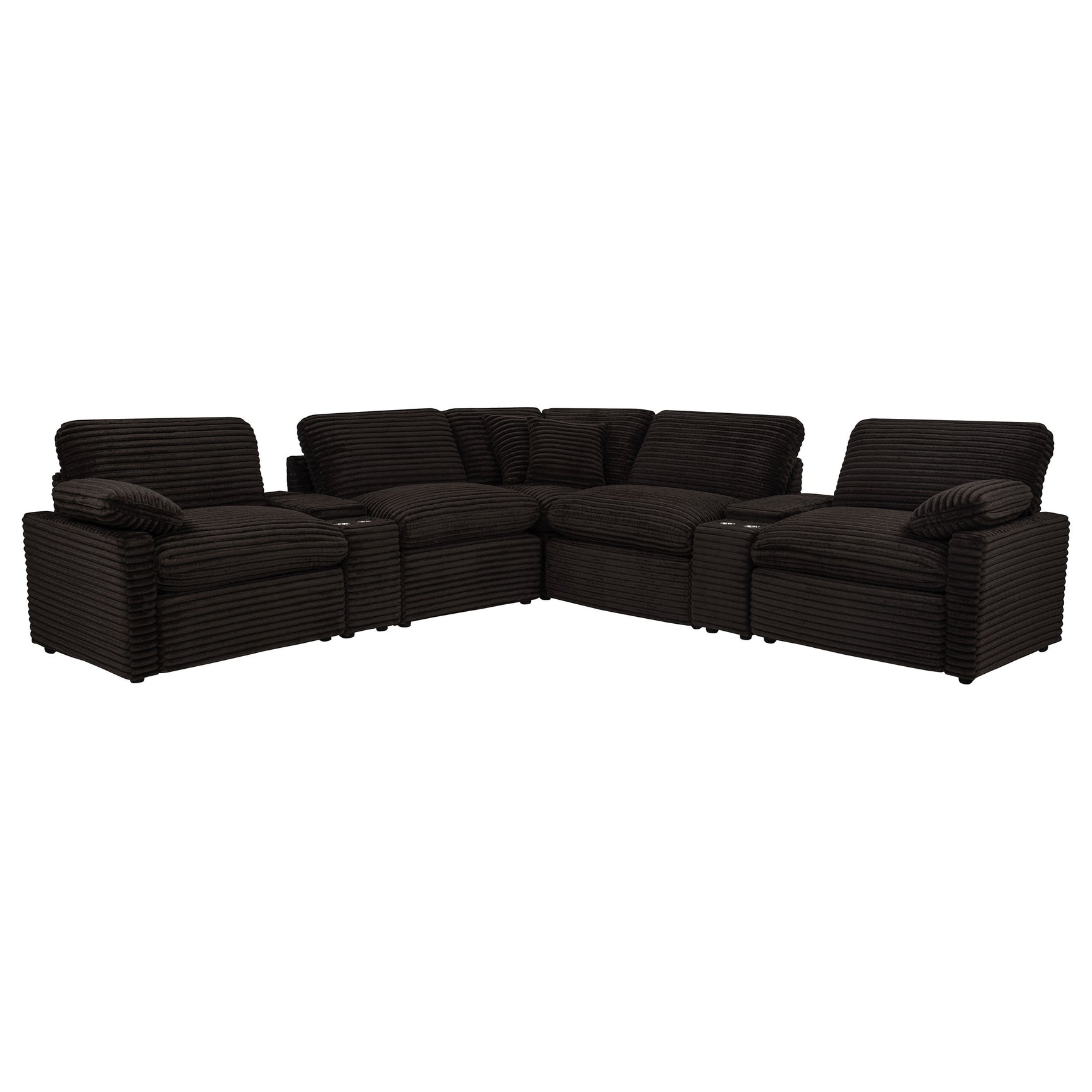 Collins Chocolate Brown 7-piece Modular Power Reclining Sectional - Ornate Home