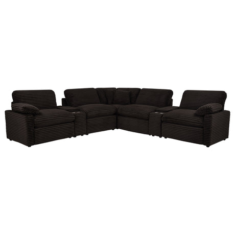 Collins Chocolate Brown 7-piece Modular Power Reclining Sectional - Ornate Home