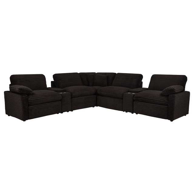 Collins Chocolate Brown 7-piece Modular Power Reclining Sectional - Ornate Home