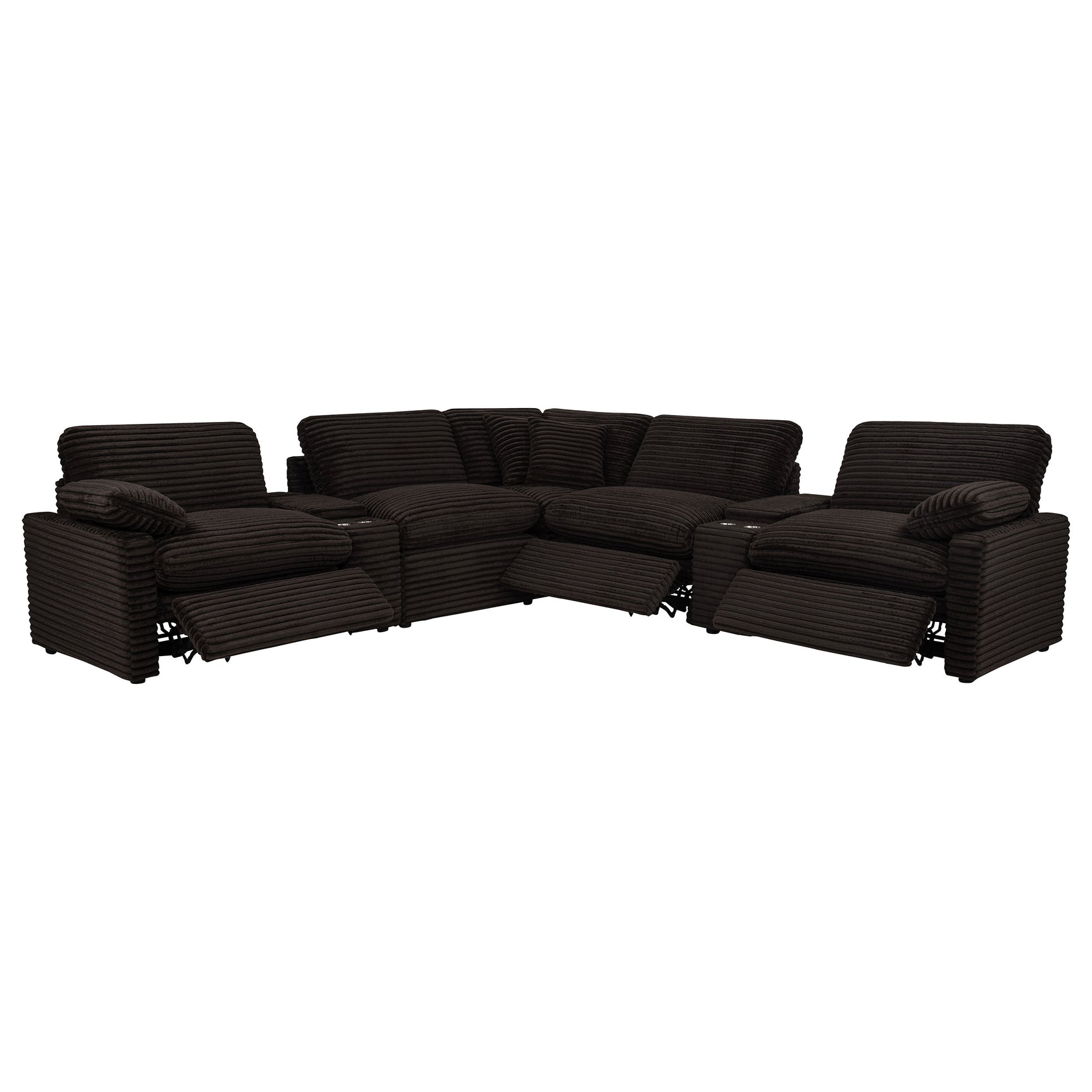 Collins Chocolate Brown 7-piece Modular Power Reclining Sectional - Ornate Home