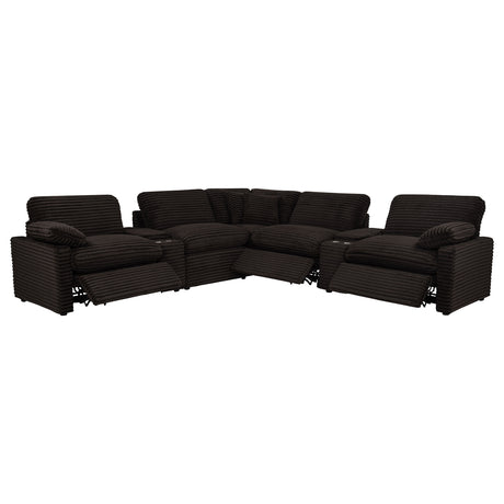 Collins Chocolate Brown 7-piece Modular Power Reclining Sectional - Ornate Home