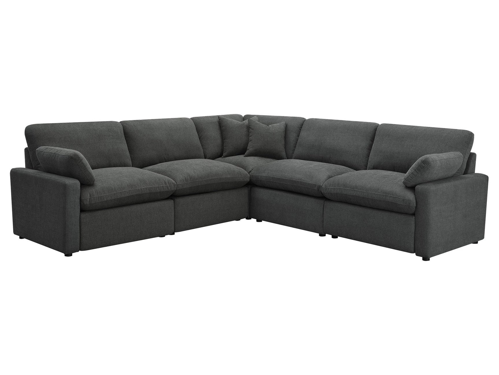 Collins Dark Grey 5-piece Modular Power Reclining Sectional - Ornate Home