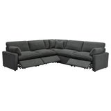 Collins Dark Grey 5-piece Modular Power Reclining Sectional - Ornate Home