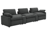 Collins Dark Grey 5-piece Power Reclining Home Theater Seating - Ornate Home