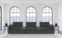 Collins Dark Grey 5-piece Power Reclining Home Theater Seating - Ornate Home
