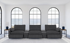 Collins Dark Grey 5-piece Power Reclining Home Theater Seating - Ornate Home