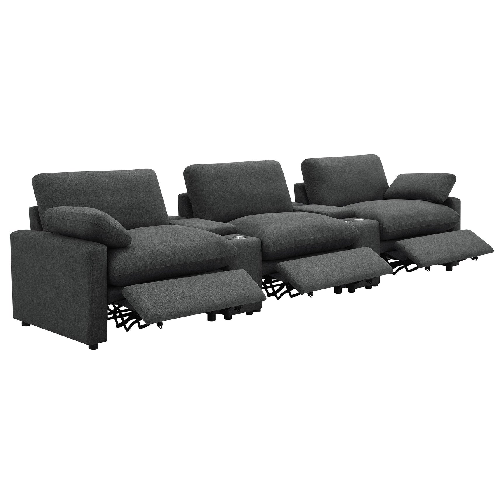 Collins Dark Grey 5-piece Power Reclining Home Theater Seating - Ornate Home