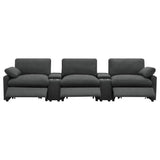 Collins Dark Grey 5-piece Power Reclining Home Theater Seating - Ornate Home