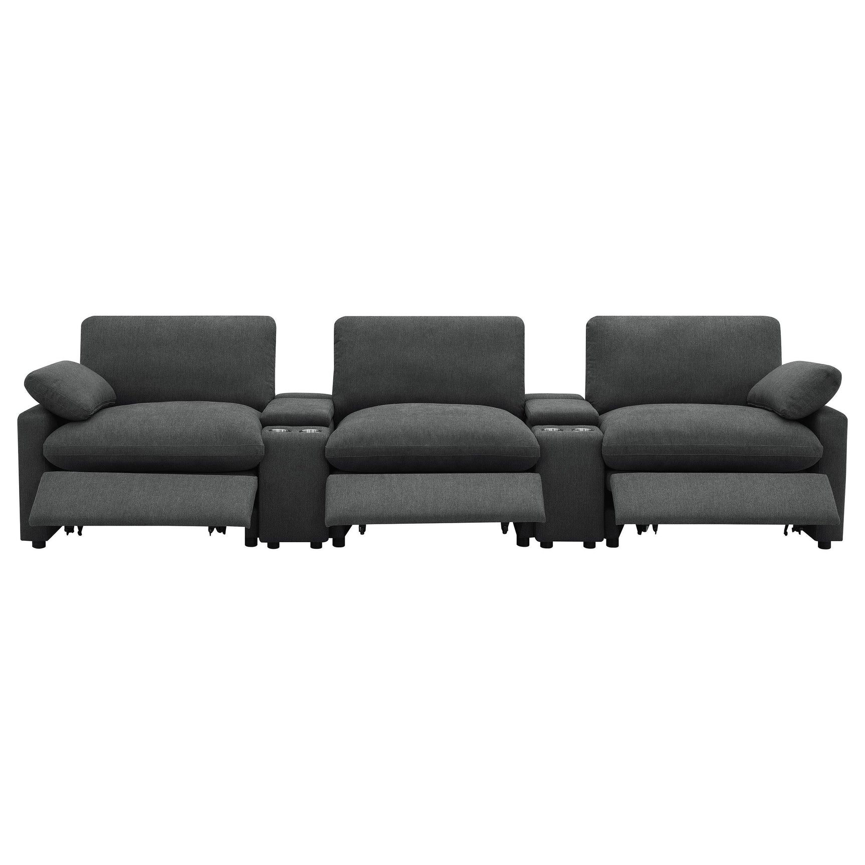 Collins Dark Grey 5-piece Power Reclining Home Theater Seating - Ornate Home
