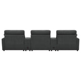 Collins Dark Grey 5-piece Power Reclining Home Theater Seating - Ornate Home