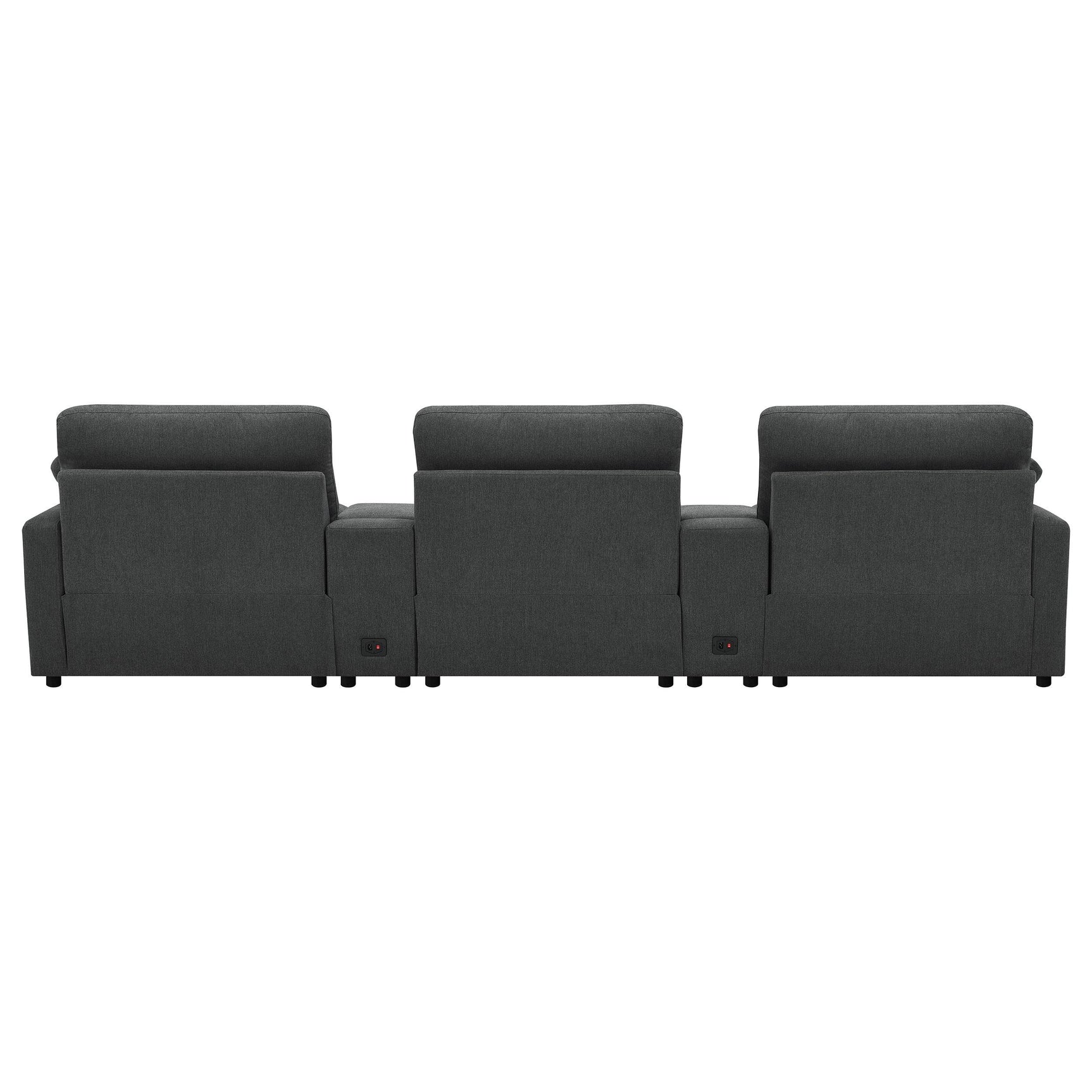 Collins Dark Grey 5-piece Power Reclining Home Theater Seating - Ornate Home