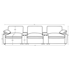 Collins Dark Grey 5-piece Power Reclining Home Theater Seating - Ornate Home