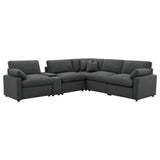 Collins Dark Grey 6-piece Modular Power Reclining Sectional - Ornate Home