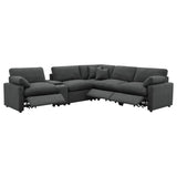 Collins Dark Grey 6-piece Modular Power Reclining Sectional - Ornate Home