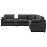 Collins Dark Grey 6-piece Modular Power Reclining Sectional - Ornate Home