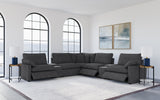 Collins Dark Grey 7-piece Modular Power Reclining Sectional - Ornate Home