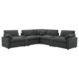 Collins Dark Grey 7-piece Modular Power Reclining Sectional - Ornate Home