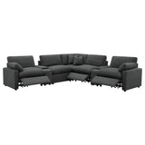 Collins Dark Grey 7-piece Modular Power Reclining Sectional - Ornate Home