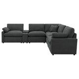 Collins Dark Grey 7-piece Modular Power Reclining Sectional - Ornate Home
