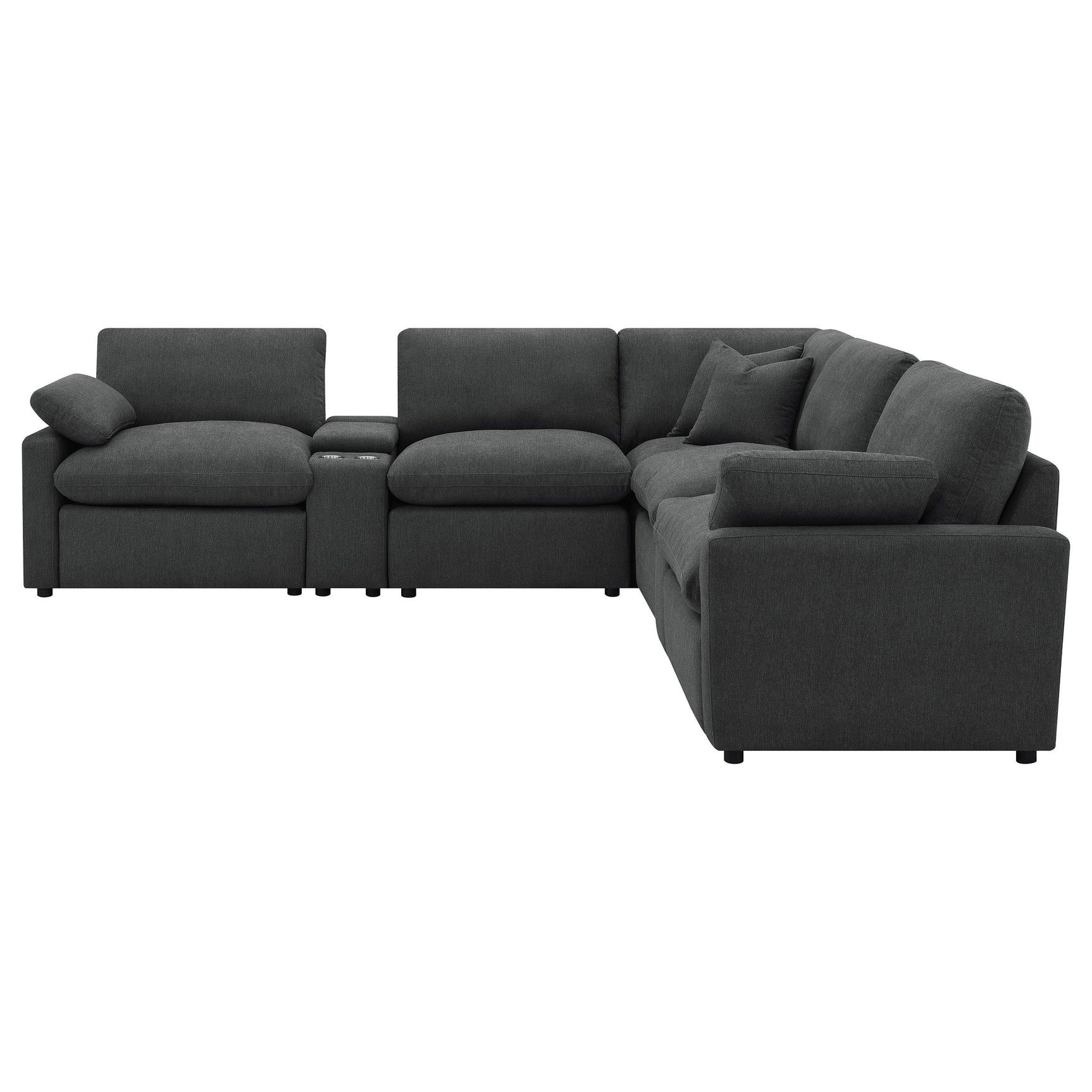 Collins Dark Grey 7-piece Modular Power Reclining Sectional - Ornate Home