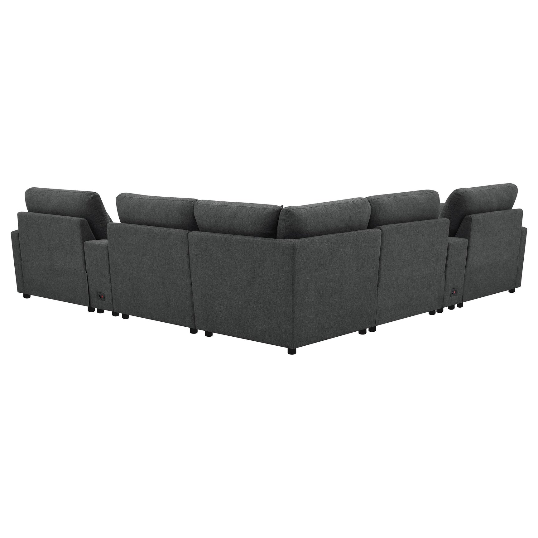 Collins Dark Grey 7-piece Modular Power Reclining Sectional - Ornate Home