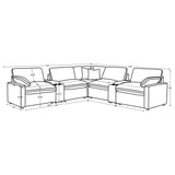 Collins Dark Grey 7-piece Modular Power Reclining Sectional - Ornate Home