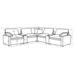 Collins Dark Grey 7-piece Modular Power Reclining Sectional - Ornate Home
