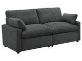 Collins Dark Grey Power Loveseat - Ornate Home