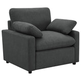 Collins Dark Grey Upholstered Power Recliner Chair - Ornate Home