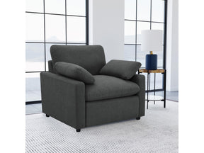 Collins Dark Grey Upholstered Power Recliner Chair - Ornate Home
