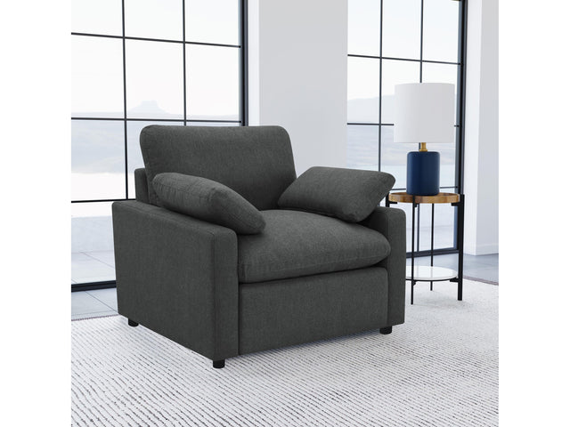 Collins Dark Grey Upholstered Power Recliner Chair - Ornate Home