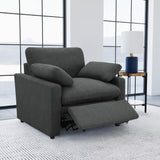 Collins Dark Grey Upholstered Power Recliner Chair - Ornate Home