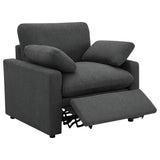 Collins Dark Grey Upholstered Power Recliner Chair - Ornate Home