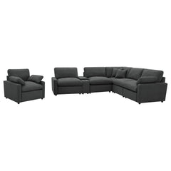 Collins Dark Grey Upholstered Power Recliner Chair - Ornate Home