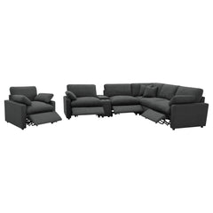 Collins Dark Grey Upholstered Power Recliner Chair - Ornate Home