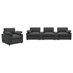 Collins Dark Grey Upholstered Power Recliner Chair - Ornate Home