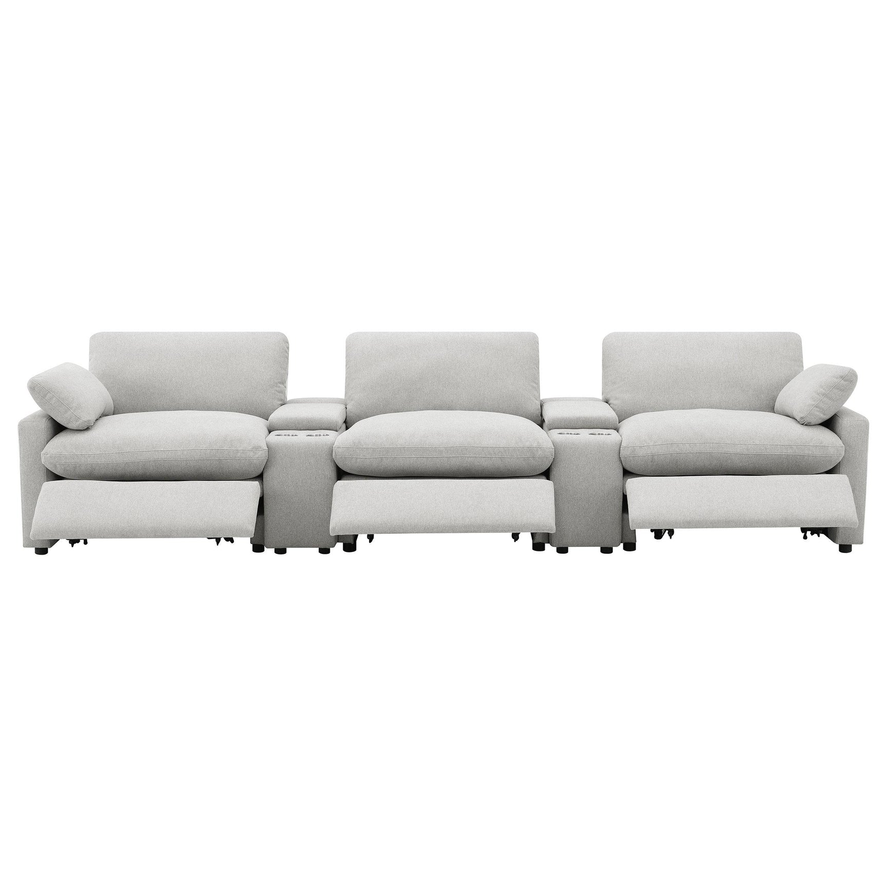 Collins Grey 5-piece Power Reclining Home Theater Seating - Ornate Home
