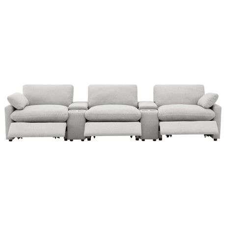 Collins Grey 5-piece Power Reclining Home Theater Seating - Ornate Home