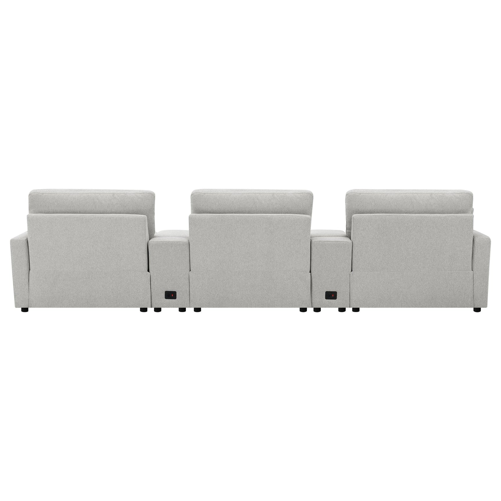 Collins Grey 5-piece Power Reclining Home Theater Seating - Ornate Home
