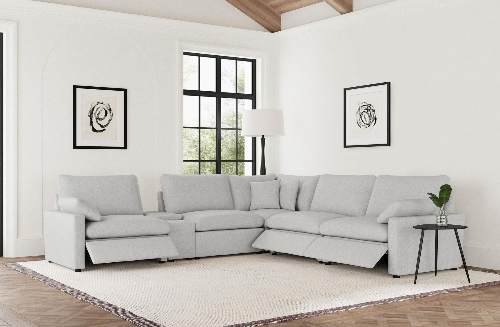 Collins Grey 6-piece Modular Power Reclining Sectional - Ornate Home