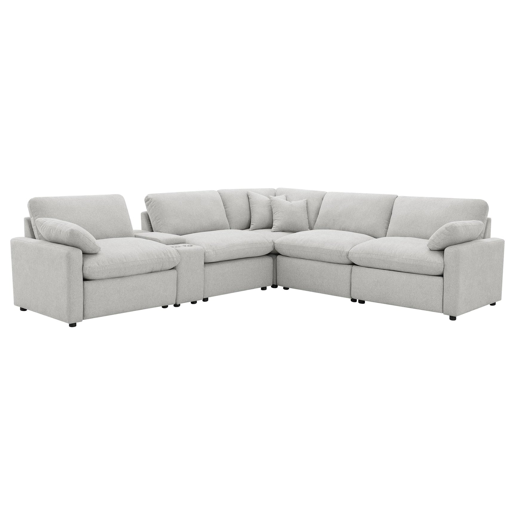 Collins Grey 6-piece Modular Power Reclining Sectional - Ornate Home